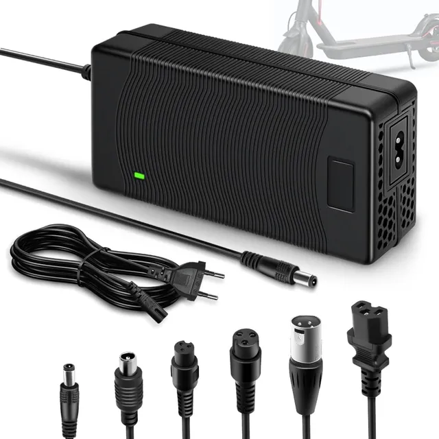 Chargeur Trotinette Electrique 48v,Chargeur 48v Universel pour Batterie Lithium avec 6 Connecteurs,54.6v 2a Chargeur Hoverboard Charge Rapide pour Hoverboard,E-Bike,Trotinette Electrique