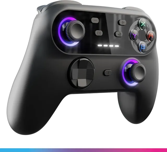 Oniverse Manette sans fil pour Switch 2/Switch/Lite/OLED/PC - Walli - Anti-Drift, Hall Effect, Bluetooth, Gyroscope 6 axes, Vibrations réglables, Mode turbo, Macro - Piano Black
