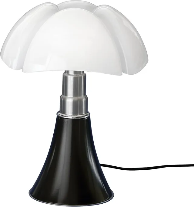Martinelli Luce Minipipistrello Lampe de table blanche, pied marron foncé mat