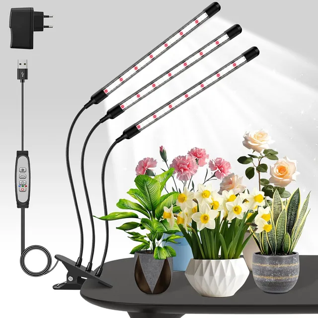 Niello 3 Têtes Lampe Croissance Spectre Complet Auto On/Off pour Plantes