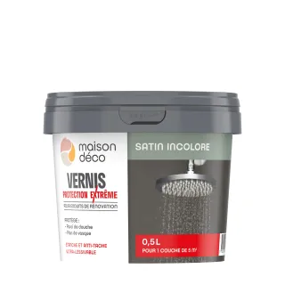 Vernis Masqu'carrelage et mur, MAISON DECO, incolore satiné, 0.5L