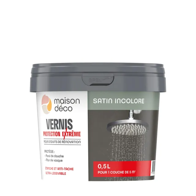 Vernis Masqu'carrelage et mur, MAISON DECO, incolore satiné, 0.5L