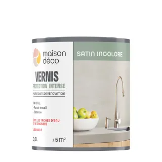 Vernis Masqu'carrelage et mur, MAISON DECO, incolore satiné, 0.5L