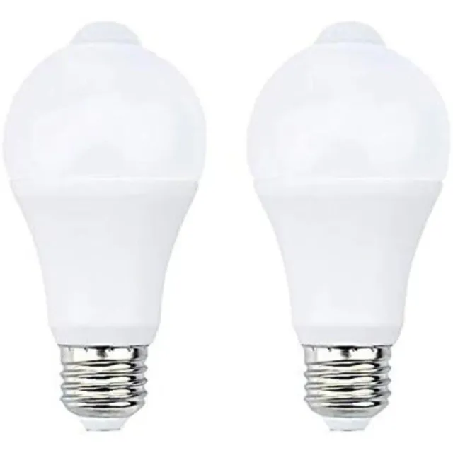 Ampoule LED infrarouge PIR 12W E27 avec détecteur de mouvement, A60 220V, 700lm, équivalent à une lampe halogène de 70W (pack de 2, 2700k).