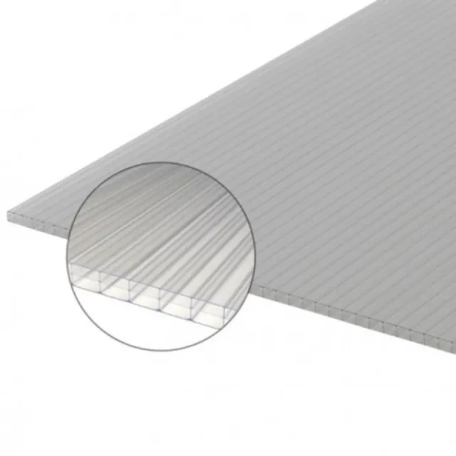 PLAQUE POLYCARBONATE ALVÉOLAIRE 4000 x 980 x 16MM - Coloris - Clair, Epaisseur - 16 mm, Largeur - 98 cm, Longueur - 4 m