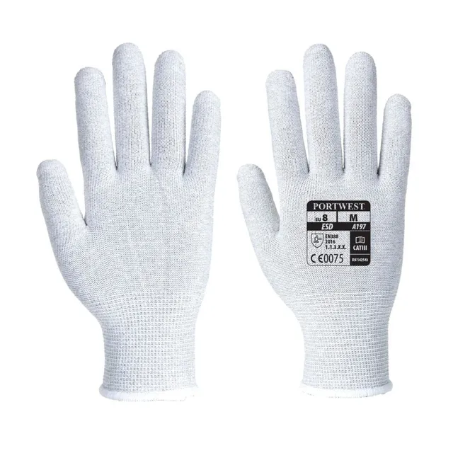 Gants de travail Portwest ANTISTATIQUE ESD Gris 9