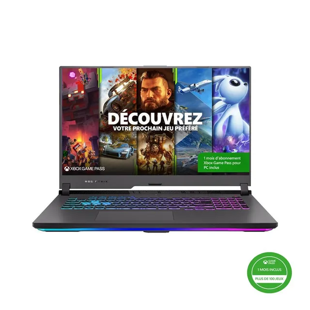 PC Portable Gaming Asus ROG STRIX-G17-G713IE-HX014W 17,3" AMD Ryzen 7 16 Go RAM 512 Go SSD Nvidia RTX 3050Ti Gris éclipse + 1 mois d'abonnement Xbox Game Pass