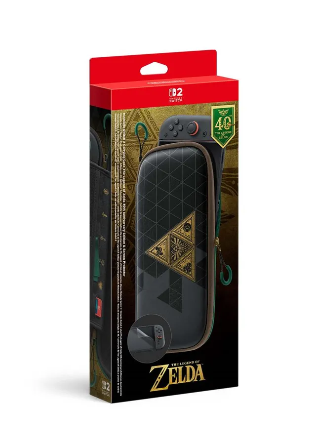 Pochette de transport et protection d’écran Nintendo Edition 40ème anniversaire The Legend of Zelda pour Nintendo Switch 2