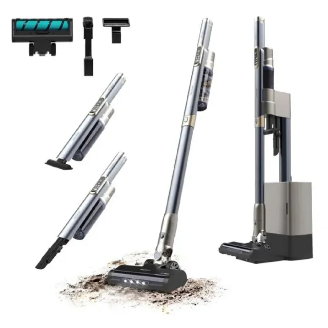 Cecotec Aspirateur Balai sans Fil avec Base de Vidange Scoba 2100 Station. 210W, Moteur Numérique Brushless
