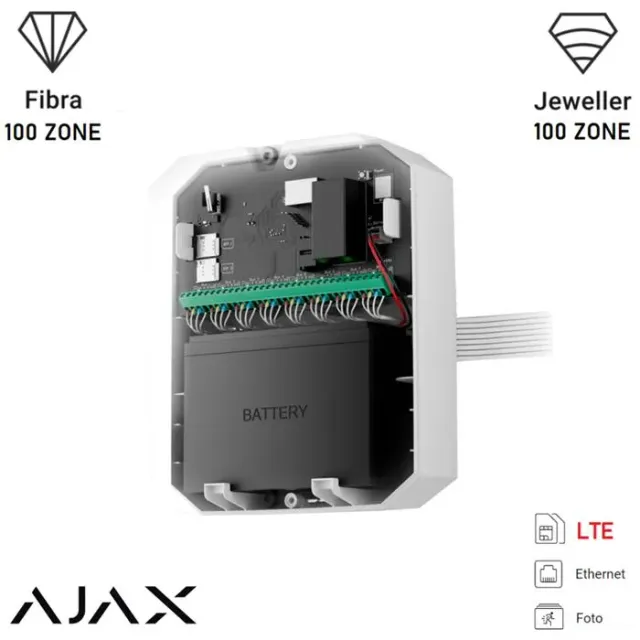 AJAX - 57206 - CENTRALE HYBRIDE AVEC PHOTO VÉRIFICATION D'ALARME BLANCHE