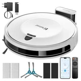 Aspirateur Robot 10000Pa-Redroad E2-Mince Silencieux,Autonomie 150Min,pour Tapis, Poils d’Animaux et Sols Durs,avec WiFi/Alexa/App