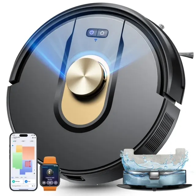 Vactidy Cleanova W9 - Aspirateur Robot Laveur - 5000 Pa - 180 Min Autonomie - Navigation LDS - iWatch/Alexa/Google Home/IFTTT/APP