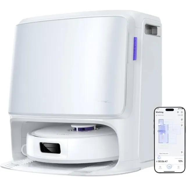 NARWAL Freo Z10 - Robot Aspirateur et Laveur avec Système Anti-Enchevêtrement - 15000 Pa - Base Autonome - Nettoyage à 75°C