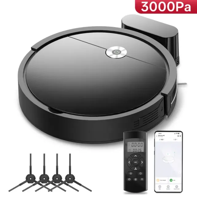 Vactidy Cleanova W6- 3000 Pa Aspirateur Robot - 140min d'Autonomie - Connecté Alexa/APP/IFTTT - Ultra Mince Silencieux