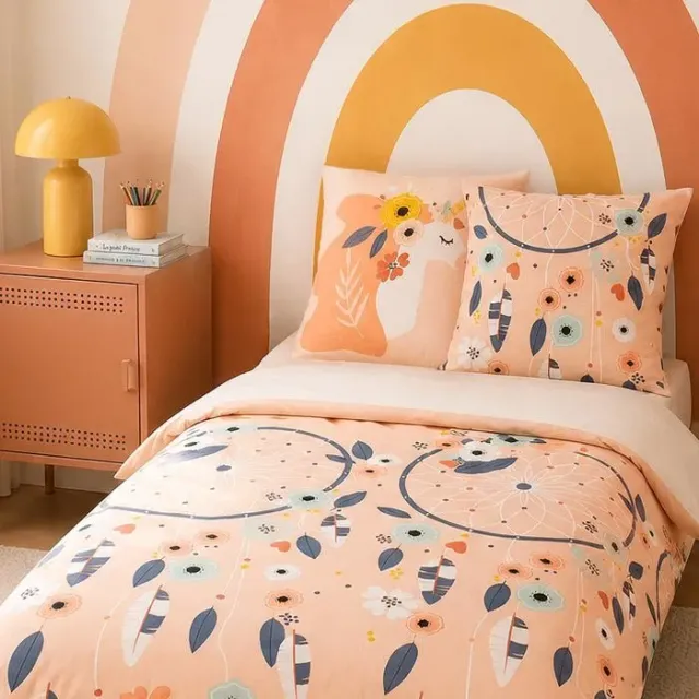 Parure de lit enfant 140x200cm réversible 100% coton adouci