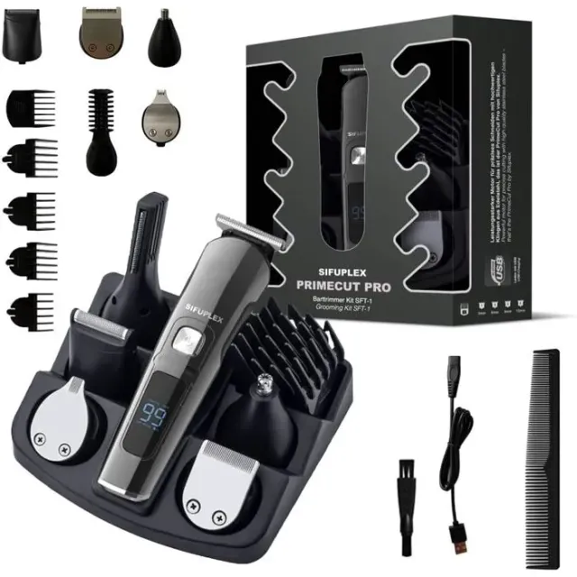 Tondeuse à barbe professionnelle - ZOKKO - SFT-1 - 5 embouts - 180 min d'autonomie - Écran LED - USB-C
