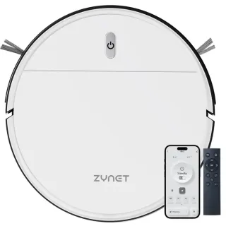 Zynet D6 Aspirateur Robot 3000Pa/150+Min, 5 Modes, recharge automatique, APP/WiFi/Alexa/Siri Control, Poils d’Animaux et Tapis