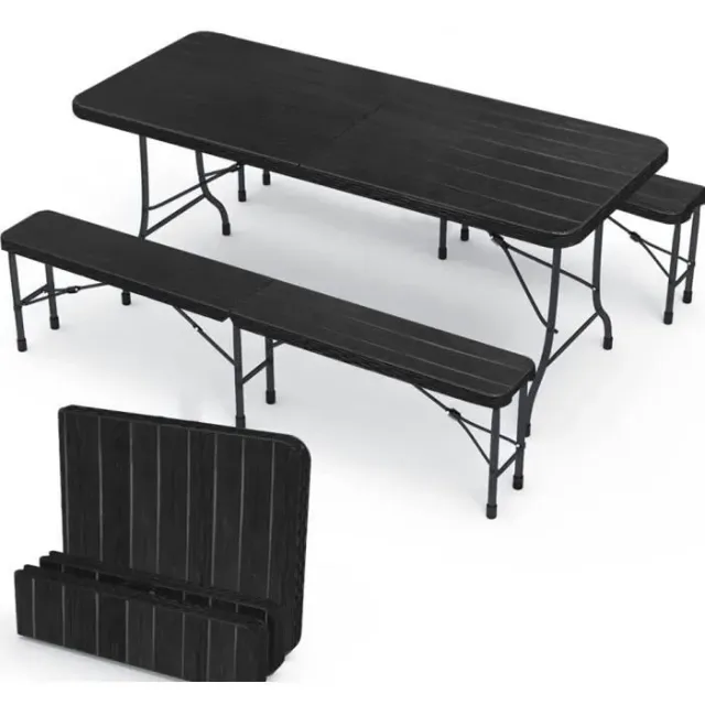 Ensemble Table et Bancs IZTOSS 185 cm pliable HDPE 8 places