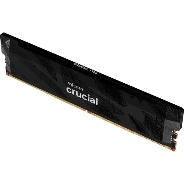 Mémoire gamer - CRUCIAL Pro OC - CP16G64C32U5B - 16 Go DDR5-6400 UDIMM - CL32 avec dissipateur thermique - Noir