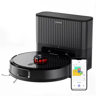 VONKO S6 PRO Aspirateur Robot Laveur avec Station, 8000 Pa, Vidage Automatique, Navigation LiDAR, Autonomie 180 Min, APP