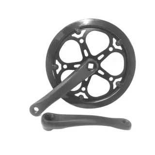 PéDalier de VéLo Pliant 52T 170Mm Jeu de Manivelle de VéLo Plaque DentéE VéLo à Vitesse Unique Trou de Diamant Accessoires de