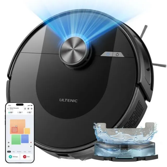 Aspirateur Robot DL10 -ULTENIC - 8000Pa / Jusqu'à 200 Mins - Connecté App et Alexa - Poils d'animaux-Tapis
