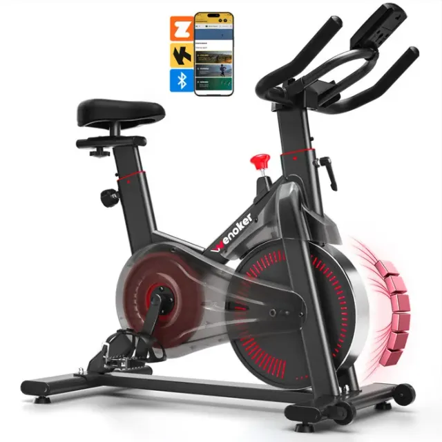 Vélo d'appartement - WENOKER - 302APP-RED - Écran LCD - Résistance magnétique silencieuse - Charge 160 kg