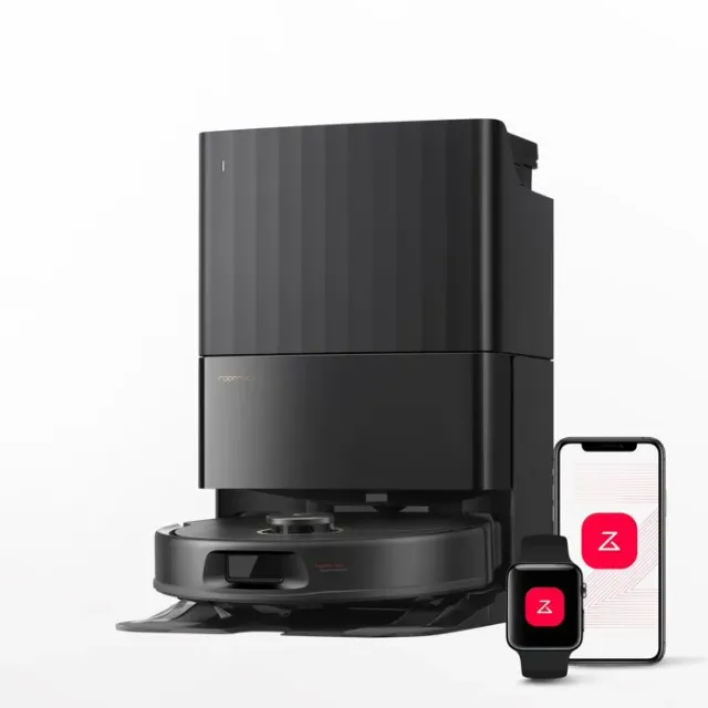 ROBOROCK QREVO 5AE - Aspirateur Robot Laveur avec Station - Puissance 12000 Pa - Serpillières FlexiArm - Double Anti-emmêlement