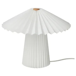 KUDDLAVA lampe de table, plissé blanc, 28 cm