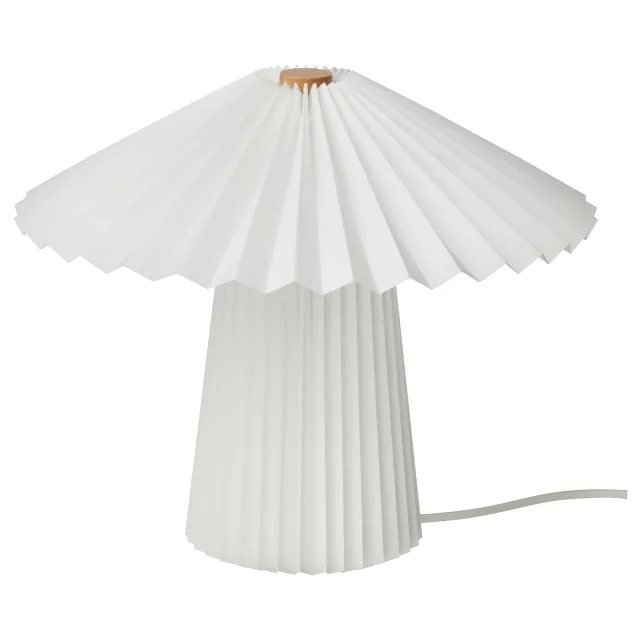 KUDDLAVA lampe de table, plissé blanc, 28 cm